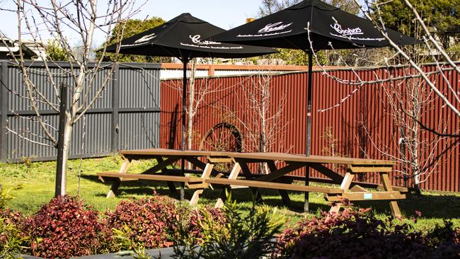 Putting the beer into garden at the Farmers Arms Hotel in Creswick