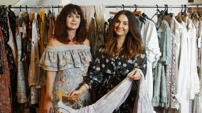 Fashion designer sisters Lizzie and Georgie Renkert are getting ready to showcase their label We Are Kindred at Sydney Fashion Week. Picture: John Appleyard