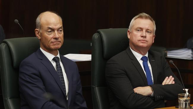 Deputy Premier Guy Barnett (left) with Premier Jeremy Rockliff, who is facing a no-confidence motion. Picture: Nikki Davis-Jones