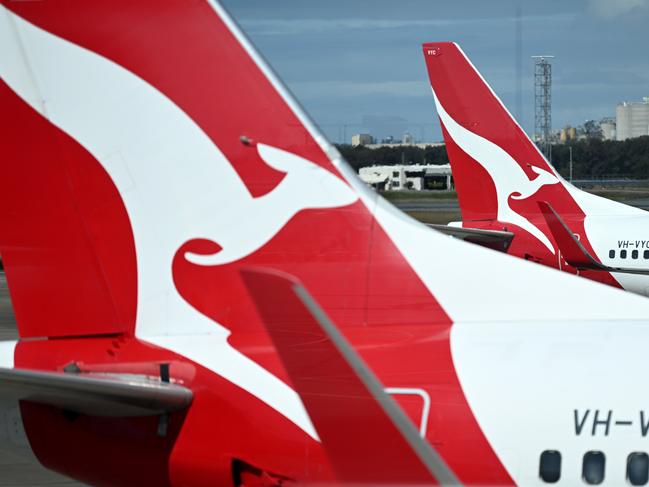 BRISBANE, AUSTRALIA - NewsWire Photos - AUGUST 11, 2022. Qantas planes at Brisbane airport. Industrial action will start at Qantas and budget offshoot Jetstar by the end of August amid an escalating fight over pay with its licensed engineers.Picture: NCA NewsWire / Dan Peled