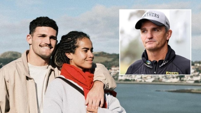 Mary Fowler and Nathan Cleary on holidays and (inset), Ivan Cleary. Photos: Instagram/News Corp