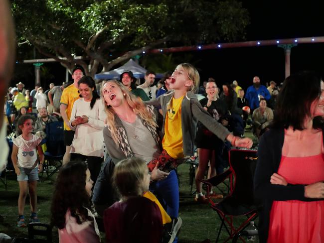 Fans celebrate after Australia defeated France in the quarter-finals of the FIFA Women's World Cup, at The Strand in Townsville on August 12, 2023. Picture: Blair Jackson