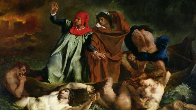 Detail: Eugène Delacroix, The Barque of Dante, 1822. Musée du Louvre