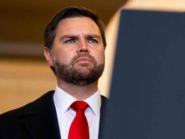 US Vice President JD Vance looks on as President Donald Trump delivers remarks in Emancipation Hall during inauguration ceremonies at the US Capitol in Washington, DC, on January 20, 2025. (Photo by Greg Nash / POOL / AFP)