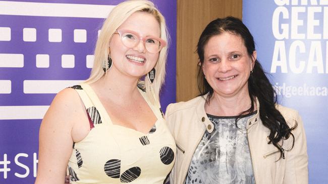 Girl Geek Academy CEO Sarah Moran and Kilvington Grammar deputy principal Teresa Deshon.