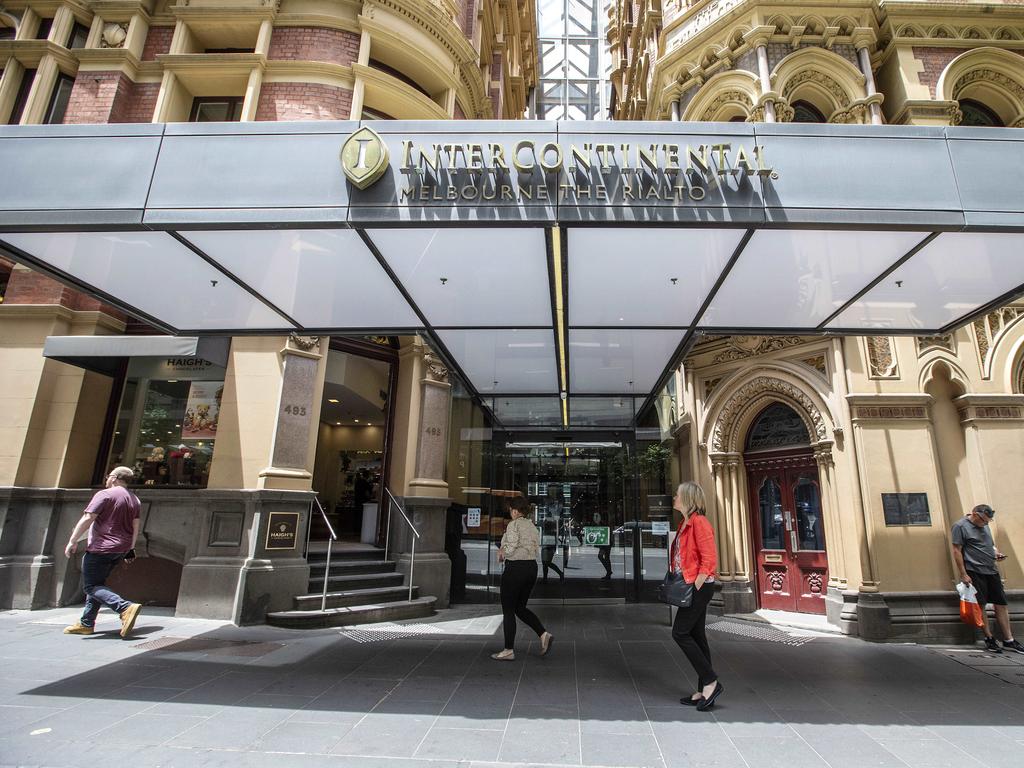 The Intercontinental in Melbourne is one of the state’s quarantine hotels. Picture: NCA NewsWire/Sarah Matray