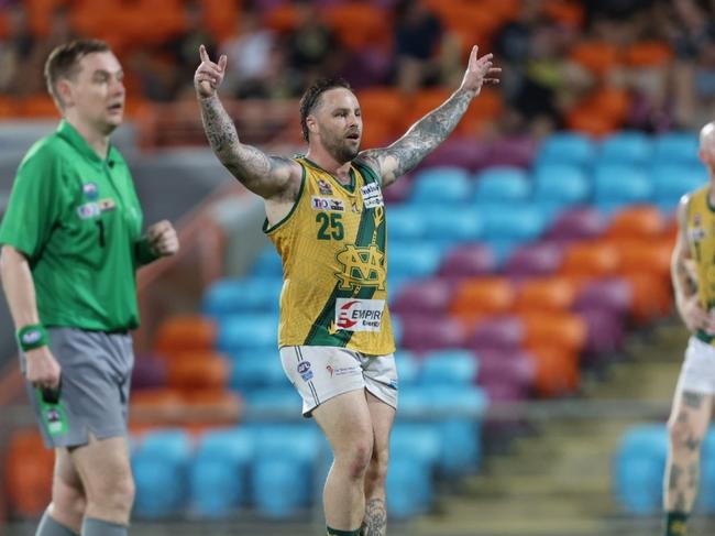 Jack Landt playing for St Mary's against the Nightcliff Tigers in the 2024-25 NTFL prelim final. Picture: Pema Tamang Pakhrin