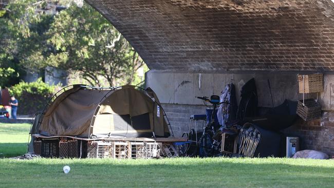 Wentworth Park, one of Sydney's notable so-called ‘tent cities’ due to the housing crisis across Australia. Picture: NCA Newswire/ Gaye Gerard