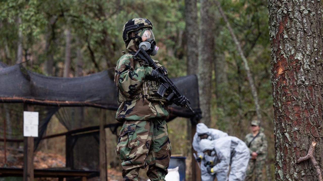 Mexico’s special operations forces also do training exercises in a secret location to learn how to raid raid and secure clandestine ice labs. Picture: Jason Edwards