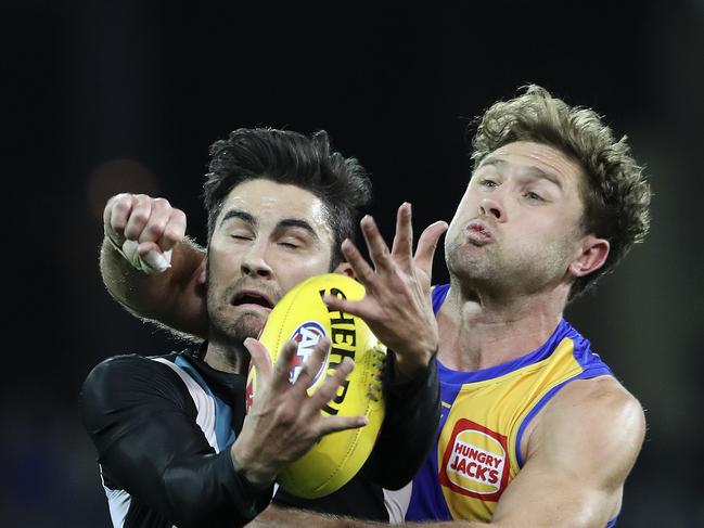 11/08/18 - AFL - Port Adelaide v West Coast Eagles at the Adelaide Oval. Picture SARAH REED