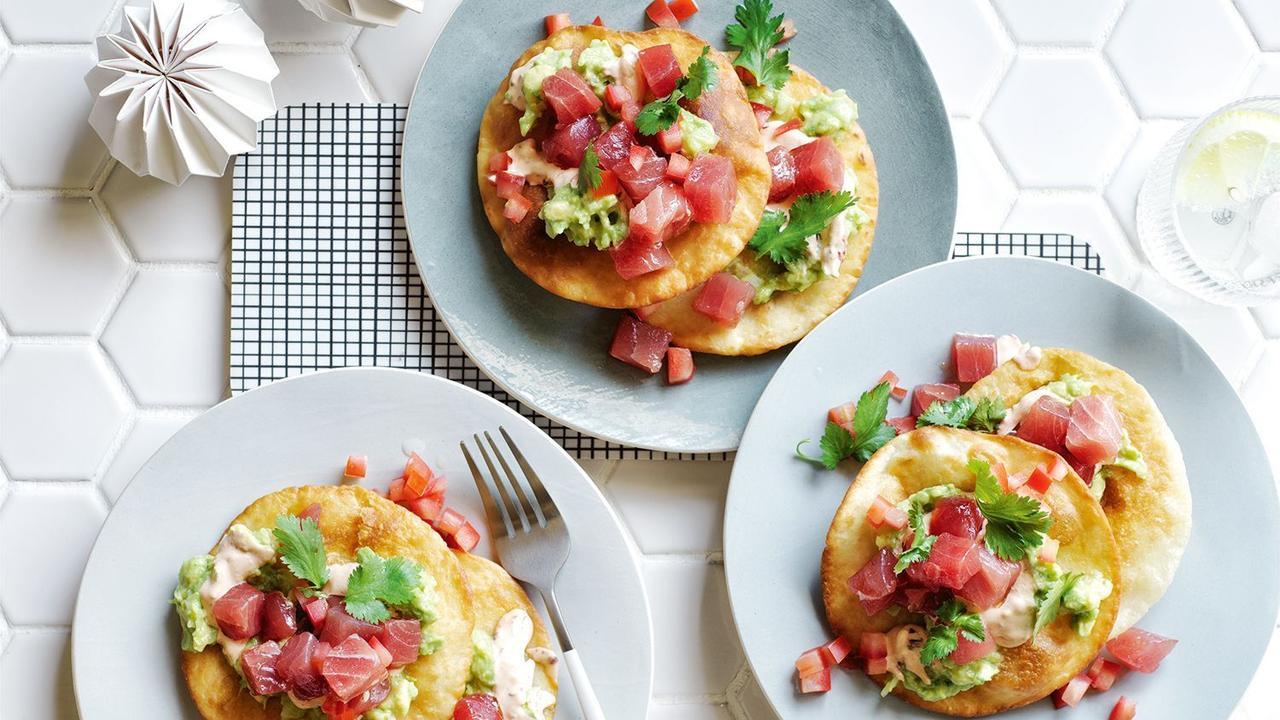 Tuna tostadas with spicy guac. Picture: Supplied