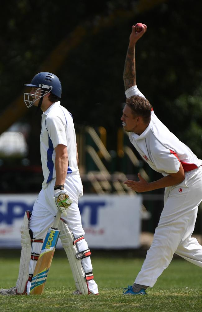 Gisborne’s Jay King bends his back last season in the GDCA. Picture: James Ross.