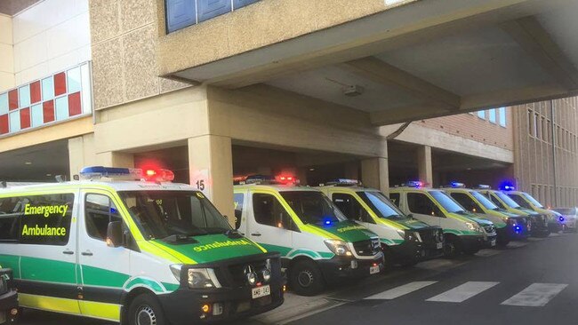 Ambulance ramping at the RAH. Picture: Ambulance Employees Association / Facebook