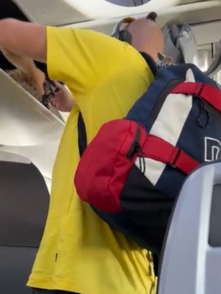 He then allegedly got escorted off the flight. Picture: Reddit