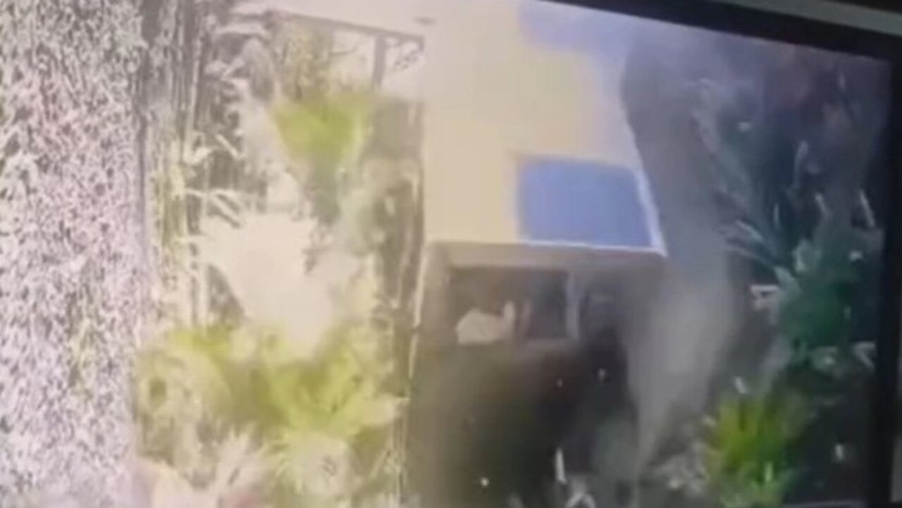 Surveillance footage showed the lift rapidly falling after the cable appeared to snap. Picture: TikTok