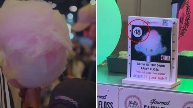 $18 fairy floss at Vivid. Image: TikTok