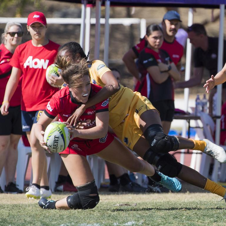 Action from the opening weekend of the Aon Rugby Sevens. Picture: CAVAN FLYNN