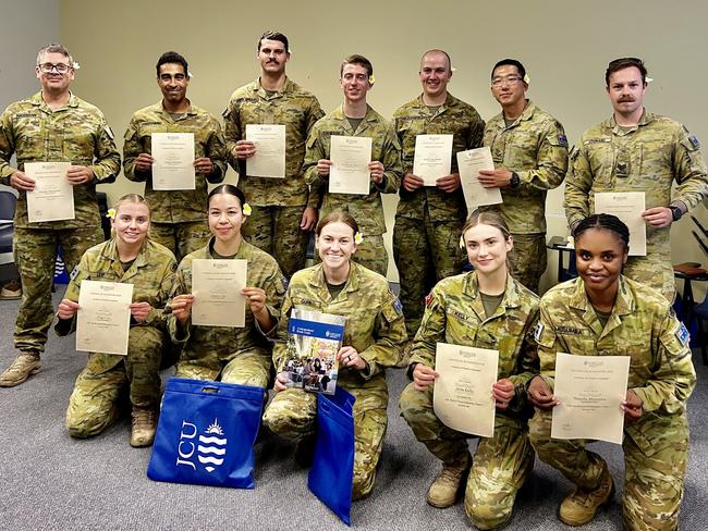 3rd Brigade soldiers after completing the inaugural class of Pacific French through JCU’s Academy of Modern Languages.