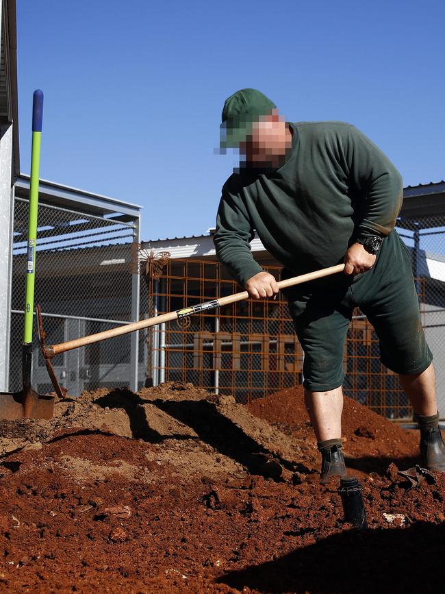 Working in the vegetable garden at Macquarie. Picture: Sam Ruttyn