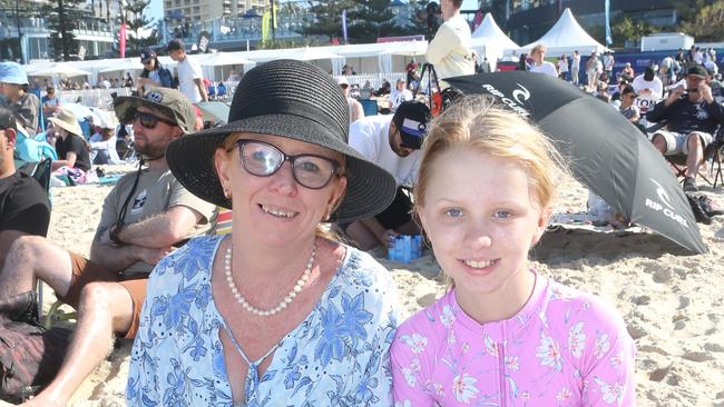 Tegan and Annabelle at day three of the Pacific Airshow, 20 August 2023. Picture: Richard Gosling