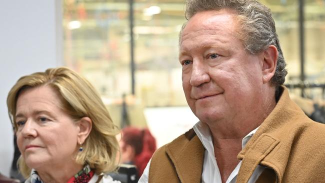 Andrew Forrest and his wife, Nicola. Picture: Keryn Stevens