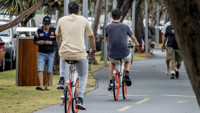 Mobikes are killing it on the Goldie. Picture: Jerad Williams