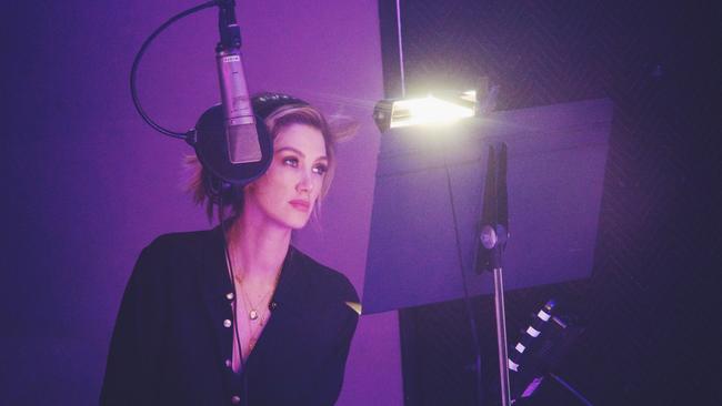 Delta Goodrem recording new material in the studio Pic: Marla Altschuler