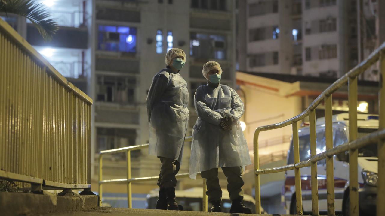 More than 100 people were evacuated from the Cheung Hong Estate in Hong Kong. Picture: AP/Kin Cheung