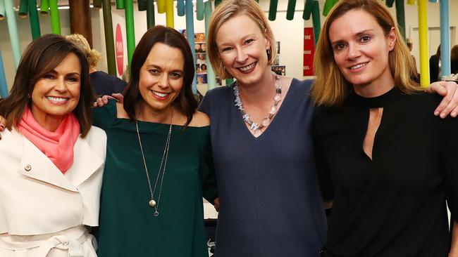 Lisa Wilkinson at her good friend Mia Freedman’s book launch with fellow respected journalists Leigh Sales and Julia Baird. Picture: John Feder/The Australian.