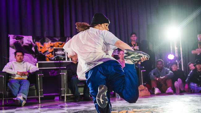 Australian B-girl Raygun (Rachael Gunn) at the Destructive Steps competition in September 2023. Photo: JNY Photography.