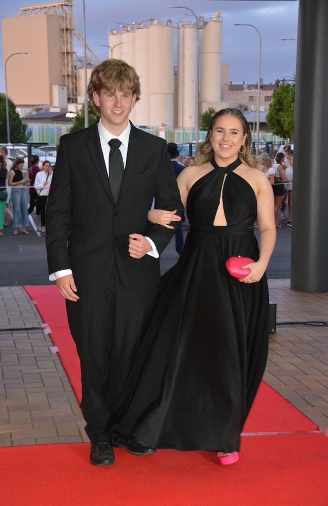 Toowoomba school formals. At the 2023 St Ursula's College formal is graduate Lilly Ranger with her partner Jack Schulz. Picture: Rhylea Millar