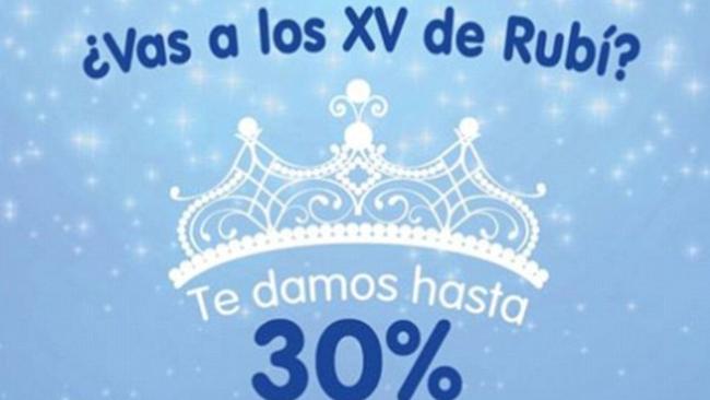 Mexican airline Interjet discounted fares to San Luis Potosi, under the slogan ‘Are you going to Rubi’s party?’ Picture: Twitter