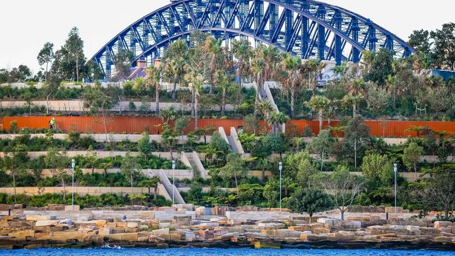 Barangaroo Point as seen from the water, close to the opening day. Picture Craig Greenhill