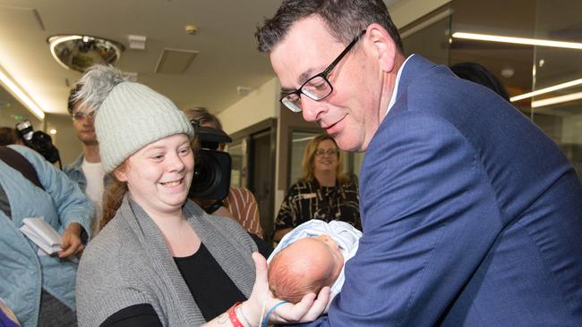 Premier Daniel Andrews in Geelong on Saturday. Picture: Sarah Matray