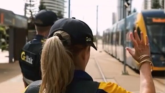 G:link customer service staff at a Gold Coast light rail station.