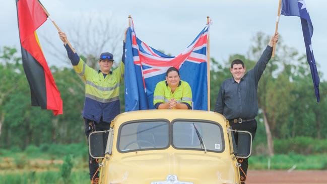 Corey Marsh, Nicole Hamilton and Chris Gill. Picture: Glenn Campbell