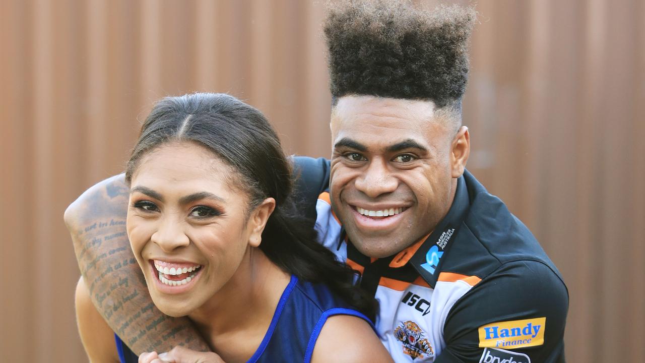 Sera with her brother Kevin Naiqama during his time with the Wests Tigers.