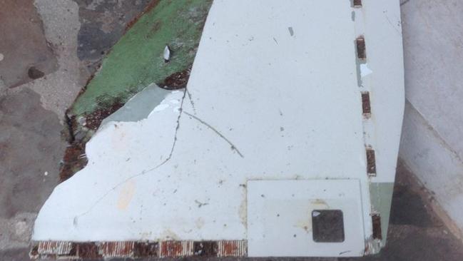 Discovery. Possible MH370 debris found by guests visiting Rodrigues Island. Picture: Twitter/Mourouk Ebony Hotel.