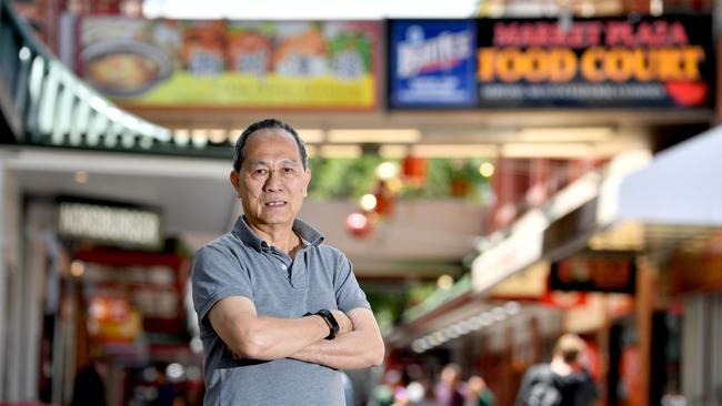 Tran Duong who works at Kuo Chi Oriental Supermarket in Moonta St said his workplace had been targeted by thieves. Picture: AAP/Sam Wundke