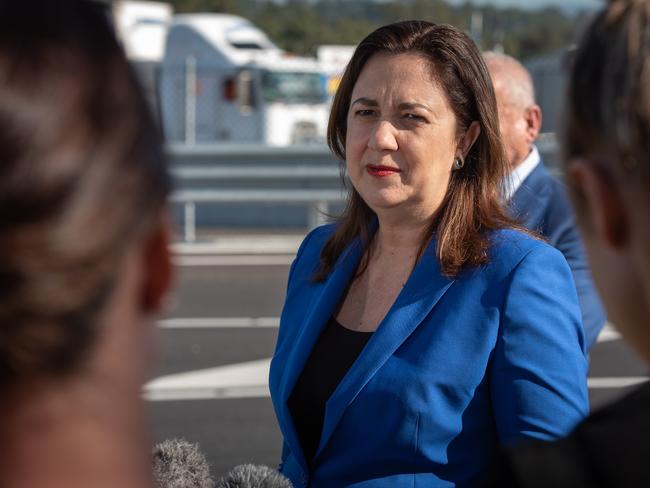 27-04-2021 Premier Annastacia Palaszczuk officially opening the $400 million Ipswich Motorway upgrade: Rocklea to Darra. PICTURE: Brad Fleet