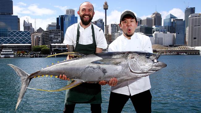 Chefs Federico Zanellato (left) and Chase Kojima (right). They want to be part of a festival celebrating Sydney Harbour that will focus on fish. Picture: Toby Zerna