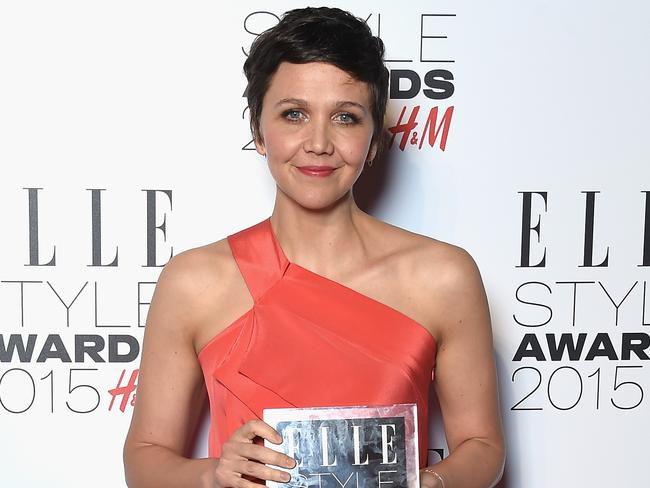 Maggie Gyllenhaal with her TV Actress award.