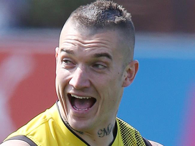 Richmond training at Punt Rd.  Richmond's Dustin Martin at training this morning  . Pic: Michael Klein