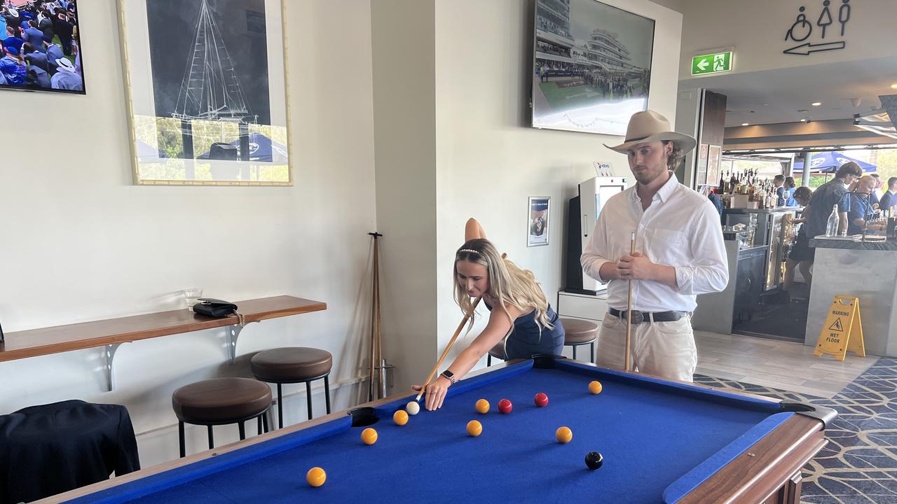 Amy Partridge and Matthew Partridge enjoying a game of pool at the Ivory Tavern, Tweed Heads, on Melbourne Cup Day. Picture: David Bonaddio