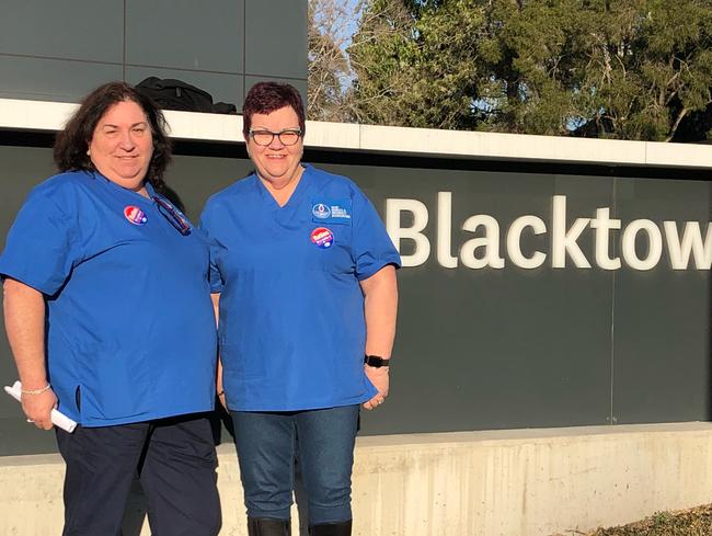 NSW Nurses and Midwives’ Association Blacktown branch president Christine Boxsell and assistant general secretary Judith Kaijda.