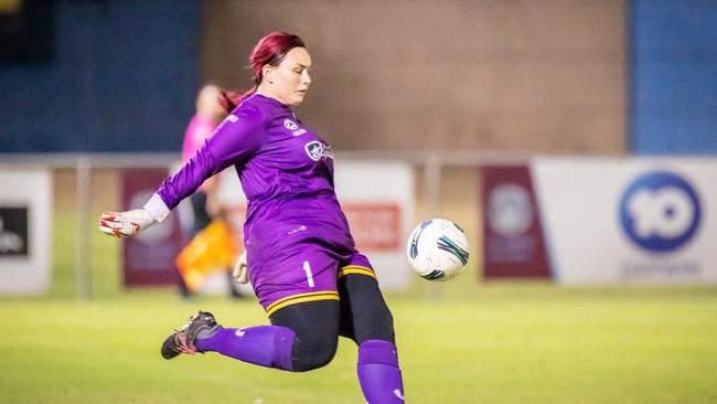 Mindil goalkeeper Yazmina Lipinski has been a vital part of her side's success in the 2023 NT Football Women's Premier League. Picture: Daniel Abrantes