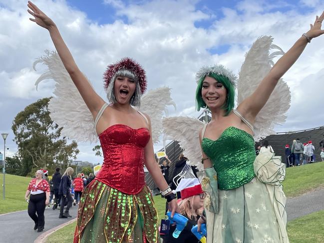 Christmas angels sparkle at the Carols by Candlelight rehearsals.