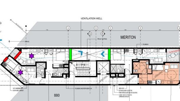 A floorplan of units within the 9-storey boarding house development on Pittwater Rd in the Dee Why CBD. Picture: Crawford Architects