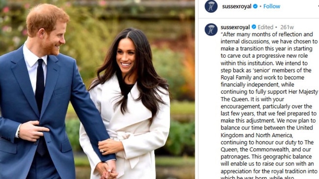 The Instagram post that started it all. Picture: Sussex Royal/Instagram