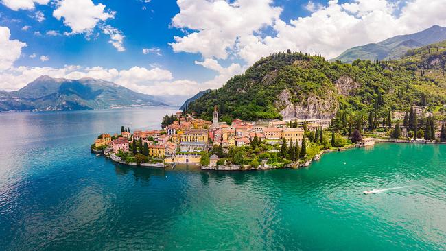 The town of Varenna on the shore of Lake Como.